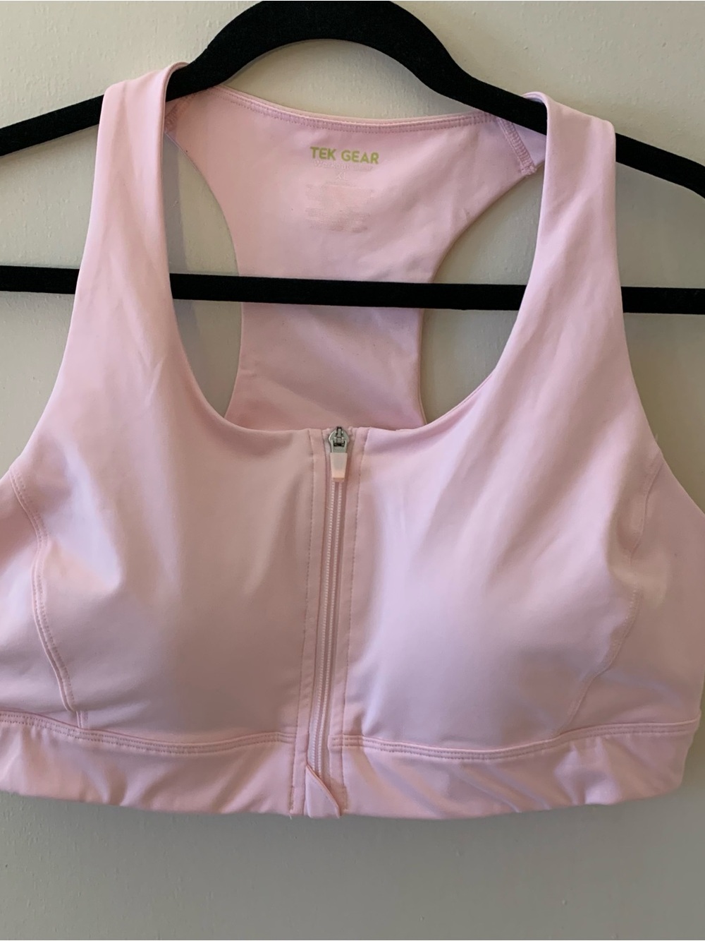 tek gear Light Pink Front-Zip Racerback Sports Bra